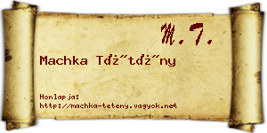 Machka Tétény névjegykártya